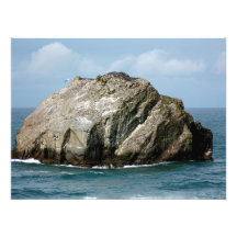 Bandon Oregons berühmter Gesichts-Felsen-Foto-Druc