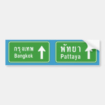 Bangkok Pattaya voran ⚠ thailändisches Landstraßen Autosticker
