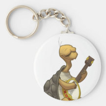 Banjo-Strummin' Schildkröte Keychain Schlüsselanhänger