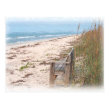 Bank an der Strand-Aquarell-Malerei Postkarte