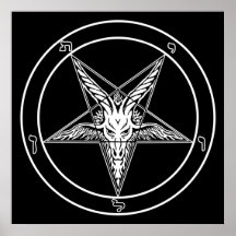 Baphomet Plakat - 2 Fuß Quadrat