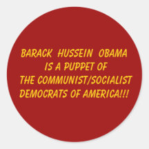 Barack Hussein Obama ist eine Marionette des Commu Runde Aufkleber