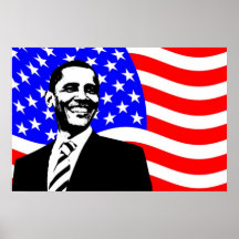 Barack Obama amerikanische Flagge Posterdruck
