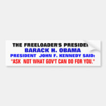 BARACK OBAMA DER PRÄSIDENT DES FREELOADERS! AUTO AUFKLEBER