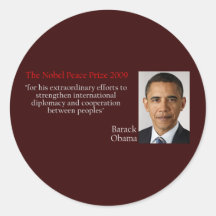 Barack Obama Friedensnobelpreis-Aufkleber - Rot