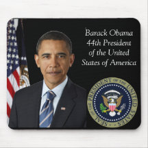 Barack Obama offizielles Foto 44. Pres GoldSiegel Mousepads
