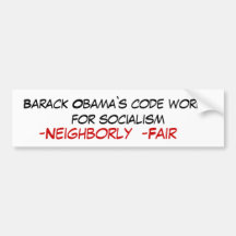 Barack Obama ` s Codewörter für Sozialismus, - Wie Auto Sticker