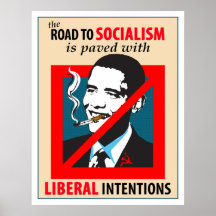 Barack Obama Straße zum Sozialismus-Plakat