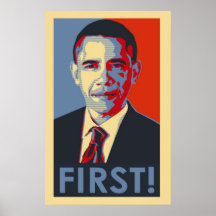 Barack Obama ZUERST! Plakat