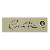 Barack Obamas erste UNTERZEICHNUNG als US Präsiden Visitenkarten Vorlage