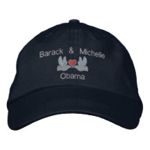 Barack u. Michelle "Lovebirds " Besticktes Baseballcap