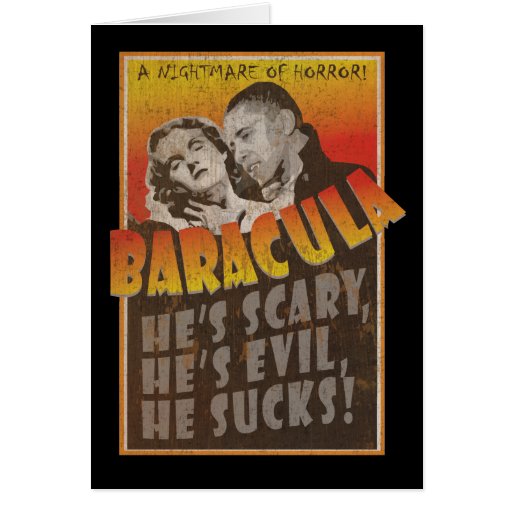 Baracula - glückliches Halloween Barack Obama Grußkarten