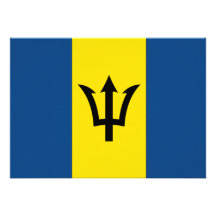 Barbados-Flagge Ankündigungskarte
