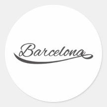 Barcelona typografisch runder aufkleber