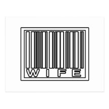 Barcode-Ehefrau Postkarten
