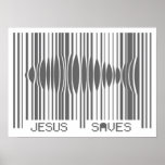 Barcode Jesus rettet Posterdrucke