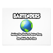 Barkeeper…, die die Welt einen besseren Platz mach Personalisierte Einladungskarten