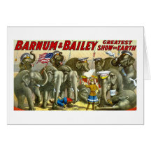 Barnum u. Bailey - Elefanten - Vintage Anzeige Karten