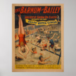 Barnum und Wasser-Zirkus-Plakat Baileys großartige