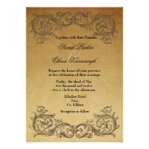 Barocke antike Hochzeitseinladung