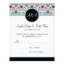 Barocke Wartekarte der Eleganz-(Aqua) Individuelle Ankündigungskarte
