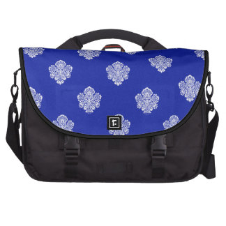 baroque, royal, blue, ornaments, pattern, texture laptop messenger bag