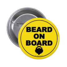 Bart an Bord des Knopfes Button