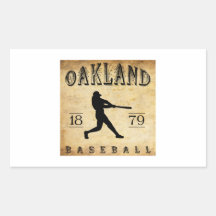 Baseball 1879 Oaklands Kalifornien Rechtecksticker
