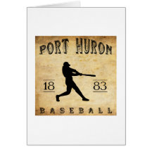 Baseball 1883 Hafen-Huronen Michigan Karte