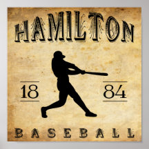 Baseball 1884 Hamiltons Ohio Plakat
