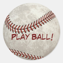 Baseball-Ball-Spiel "Spiel-Ball!" Amerikanische Hi Runder Aufkleber