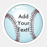 Baseball einzeln aufgeführt runde sticker
