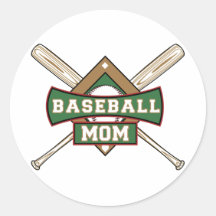 Baseball-Mamma Runder Aufkleber