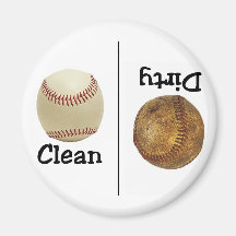 Baseball-sauberer schmutziger Spülmaschinen-Magnet Kühlschrankmagnet