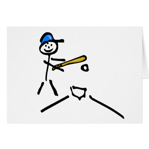 Baseball-Strichmännchen Grußkarten