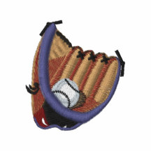 Baseball und Handschuh gesticktes Hemd