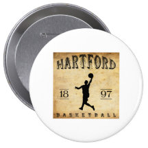 Basketball 1897 Hartfords Connecticut Button