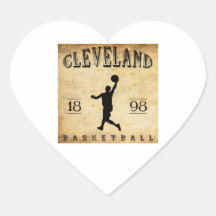 Basketball 1898 Clevelands Ohio Herzaufkleber