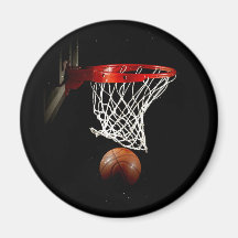 Basketball-Ball u. Netz Kühlschrankmagnet