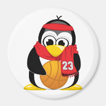 Basketball-Pinguin-Schal Kühlschrankmagnete