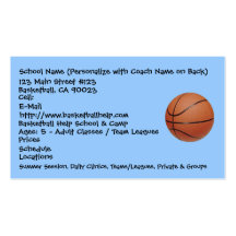 Basketball, Schulname (personifizieren Sie mit Tra Visitenkarte