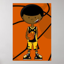 Basketball-Spieler mit Afro-Plakat