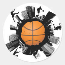 Basketball-Stadt Runde Aufkleber