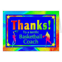 Basketball-Trainer danken Ihnen zu kardieren Karte