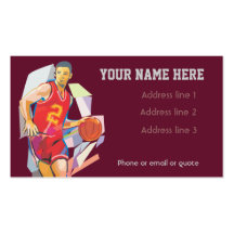 Basketball-Visitenkarte-Rot