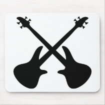 Bass-Gitarre gekreuzt mousepads