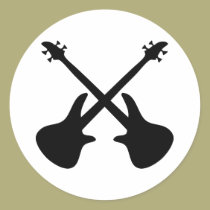 Bass-Gitarre gekreuzt aufkleber