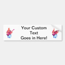 Bass-Spieler, bunte Wasserfarbemalerei Auto Sticker