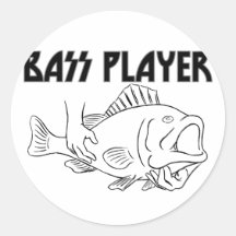 Bass-Spieler Runder Sticker