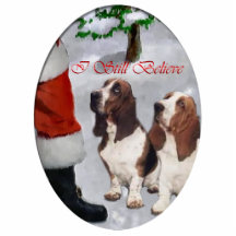 Basset Hound-Weihnachtsgeschenk-Verzierung Photoskulptur